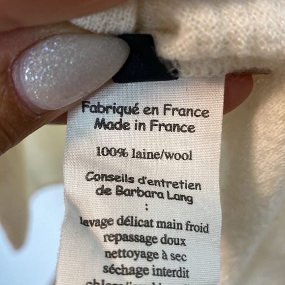 Barbara Lang Paris | Cream Long Sleeve knit Top - 100% Wool - oversized fit - m - Picture 4 of 7